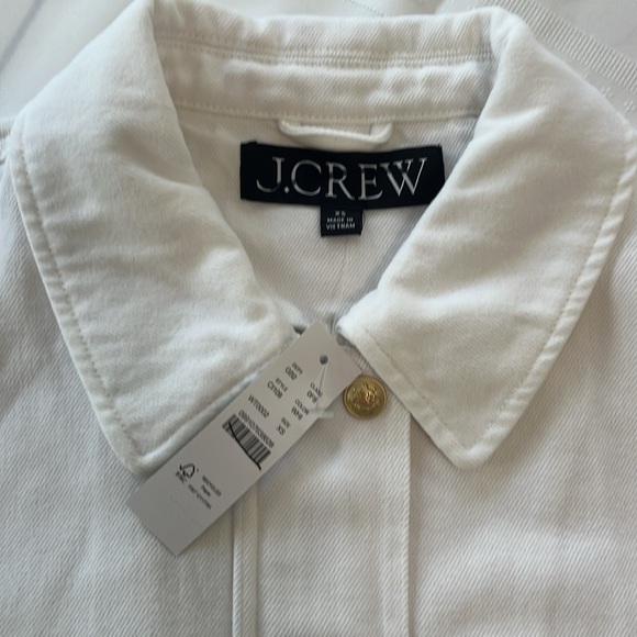 NWT J Crew Short Barn Jacket™ in cotton twill Women’s Medium White - Picture 8 of 14